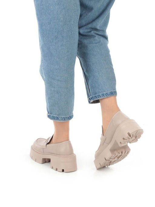 03-C1815-2 BEIGE Лоферы женские (натуральная кожа) - Фабричный китай фото 2