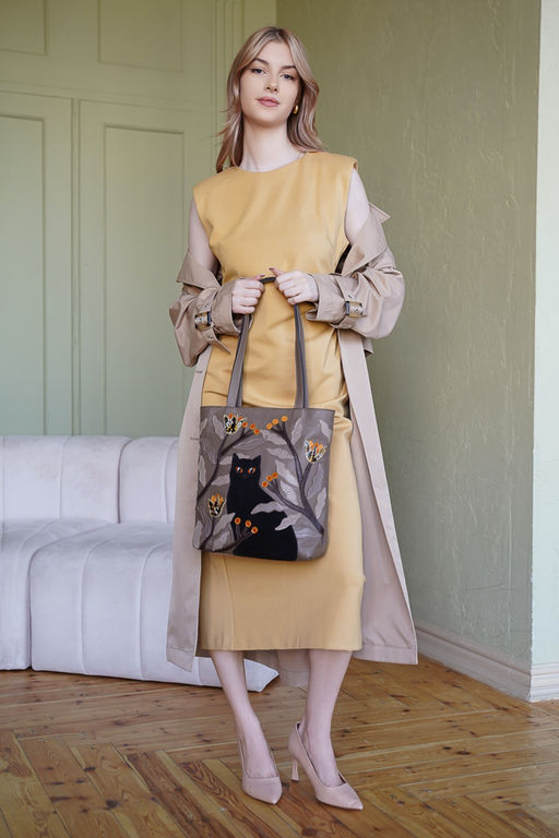 Сумка с аппликацией ДС-517-317 темный капучино - Protege фото 7