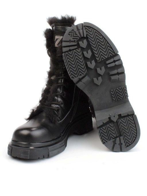 04-YPM5822A BLACK Ботинки зимние женские (натуральная кожа, натуральный мех) - Фабричный китай фото 9