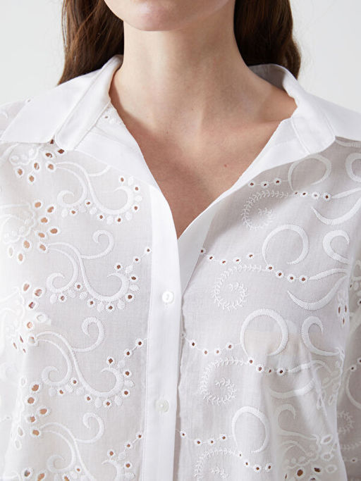 Ajurlu Oversize Kad?n G?mlek