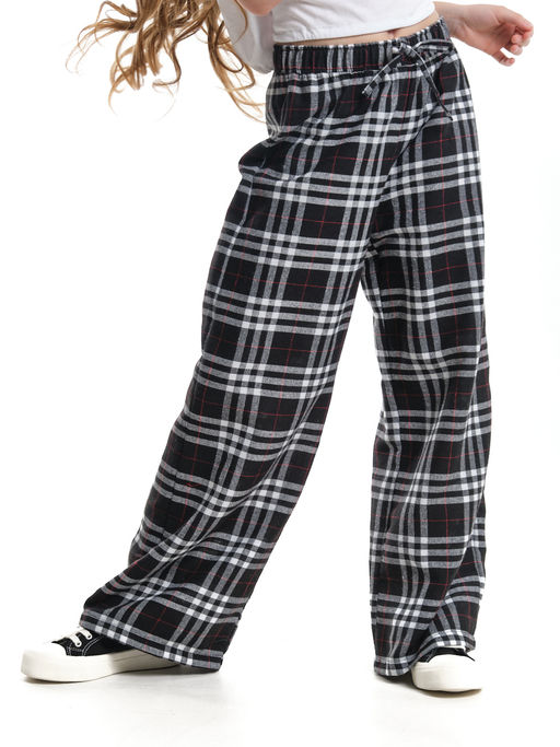 Брюки палаццо спортивные штаны для девочки одежда в клетку UD 7875(5161) кофе/беж клетка - Mini maxi фото 17