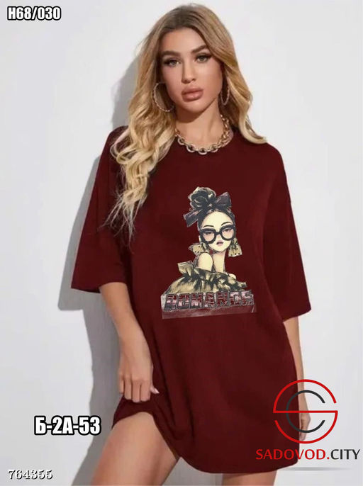 Женская футболка оверсайз с принтом