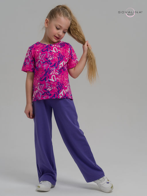 Костюм Лето надписи фуксия-верипери - Sovalina фото 14