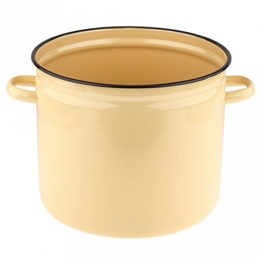 "Анютины глазки" Кастрюля эмалированная 12л, форма цилиндрическая, металлическая крышка, металлические ручки (Россия)