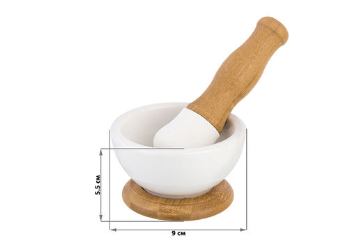 Ступка 9*9*5,5 см 100 мл Снежная королева + пестик на дер. подставке - Elan gallery фото 2