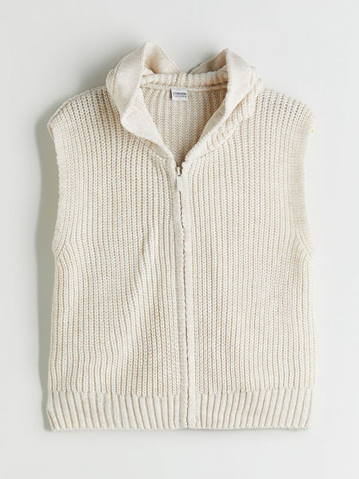 Kap??onlu K?z ?ocuk Triko Yelek