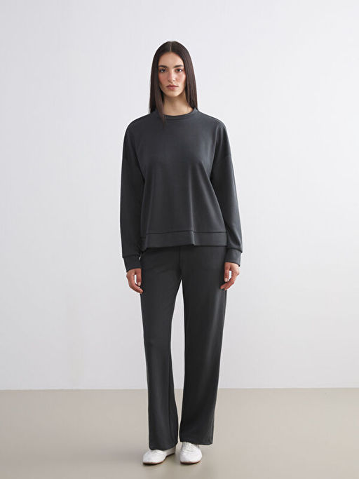 Modal Kar???ml? Oversize Kad?n Sweatshirt