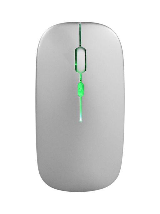 Мышь MB-2.4 беспроводная, оптическая, подсветка, 800-1600 dpi, USB, Bluetooth, серебристая