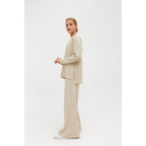 Костюм женский (джемпер, брюки) MINAKU: Casual Collection, бежевый, размер 48 (рост 170 см)