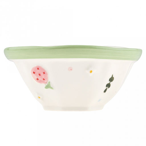 "Зефир" Салатник фарфоровый 780мл, д17,5х8см, фигурный, цветной декор, отводка (Китай)