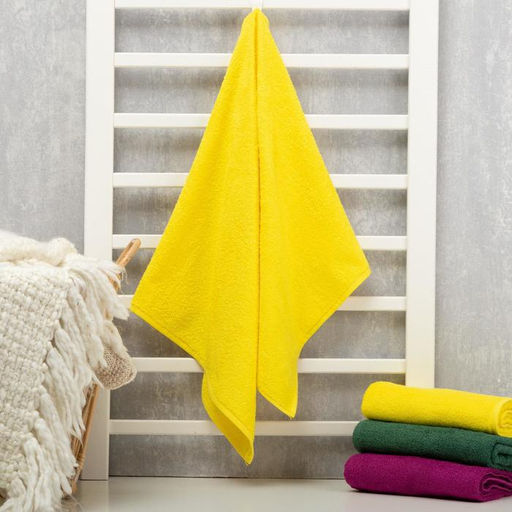 Полотенце махровое «Экономь и Я», 50×90 см, хлопок 100%, жёлтое