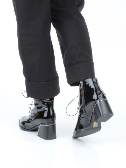 04-Z4229R-2 BLACK Ботильоны демисезонные женские (натуральная кожа, натуральная байка)