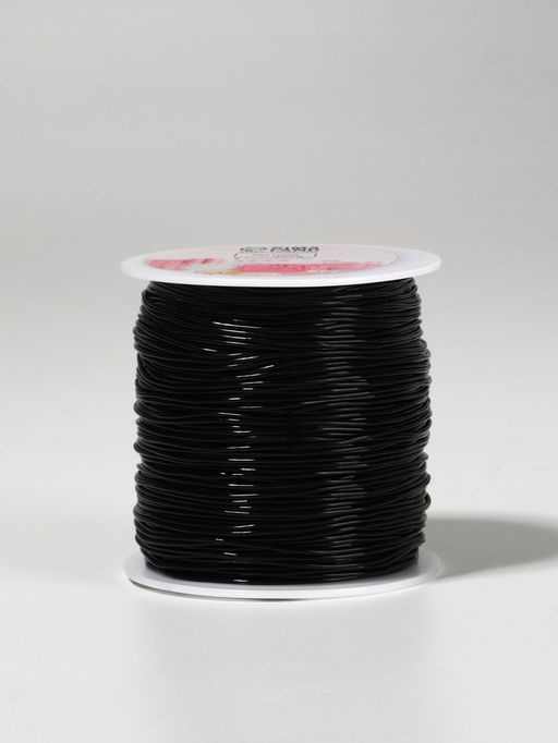 Цена за 2 шт. Нить для плетения, эластичная, 100±1 м, d=1 мм, чёрная