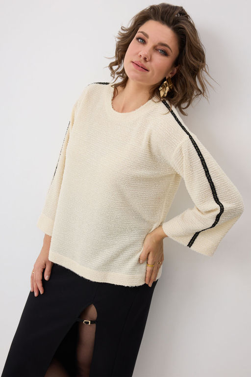 Блуза BegiModa 4149 топленое молоко фото 3