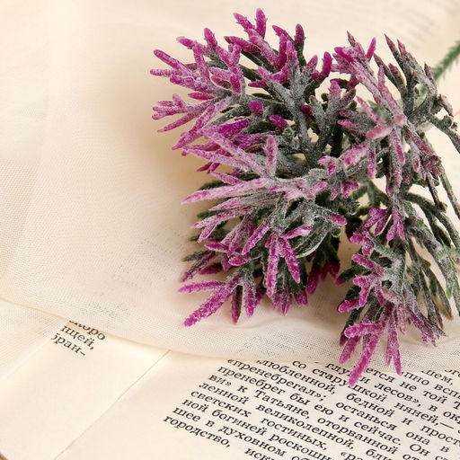 Цена за 6 шт. Букет искусственный «Двухцветная травка», с напылением, 18 см, МИКС