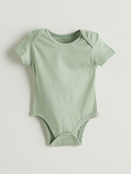 Bisiklet Yaka Basic Erkek Bebek ??t??tl? Bodysuit 3l?
