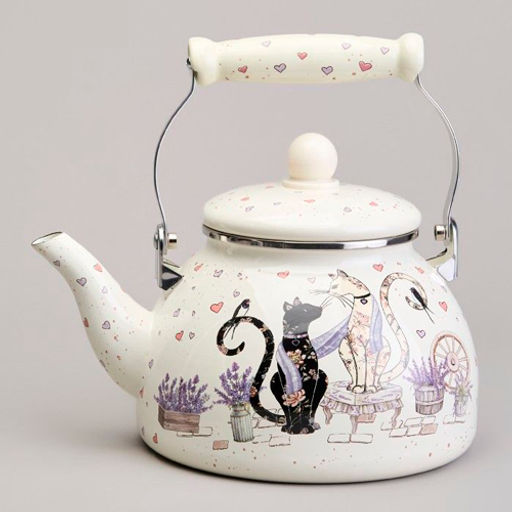 Чайник эмалированный серия "Lavander cats", 2,6 л 943-073