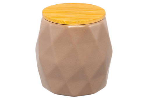 Банка д/хранения 550 мл 10,5*10,5*10,5 см Капучино+ бамбук. крышка с силик. упл. - Elan gallery фото 4