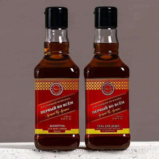 Подарочный набор ЧИСТОЕ СЧАСТЬЕ Первому во всём: гель для душа и шампунь для волос виски, 2?250 мл