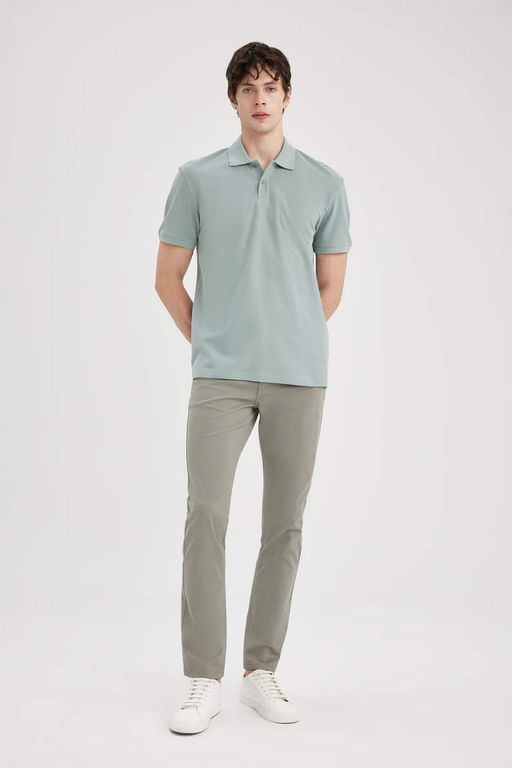 New Regular Fit K?sa Kollu Basic Duz Polo Tisort - Defacto фото 5