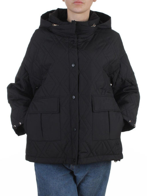 BM4836 BLACK Куртка стеганная демисезонная женская (50 гр. холлофайбер)