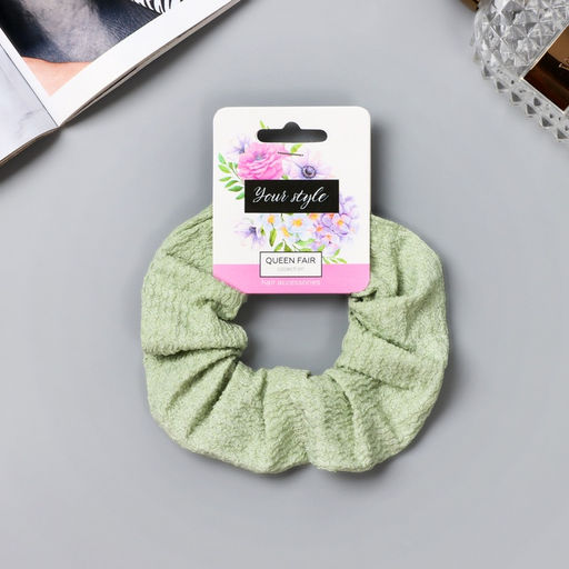 Цена за 3 шт. Резинка для волос «Орбита», классик текстура, 10 см, зелёная