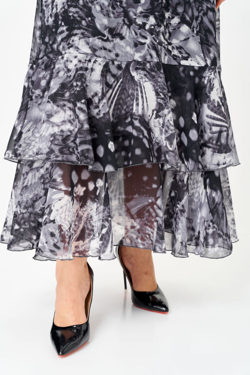 Платье Anastasia Mak 1280 серый+черный мультиколор  фото 3