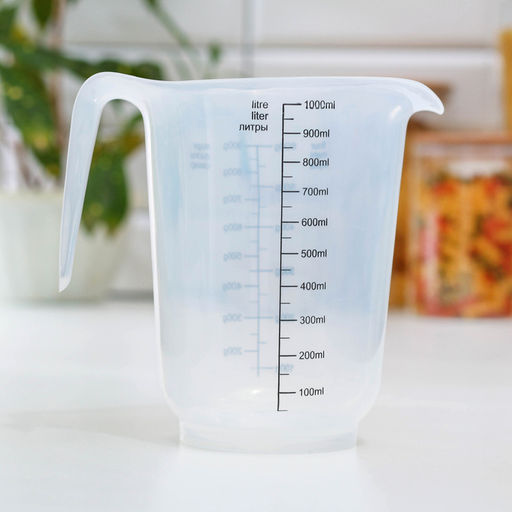 Кувшин мерный Plast team, 1 л, пластик, прозрачный