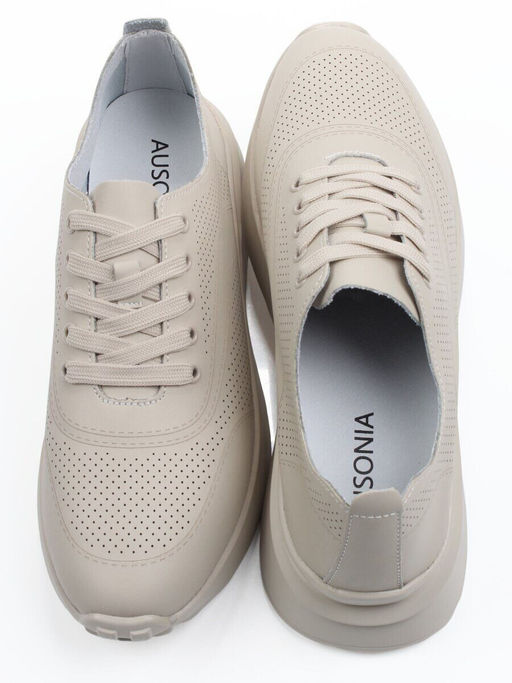 03-YH595-3 DK. BEIGE Кроссовки летние женские (натуральная кожа)