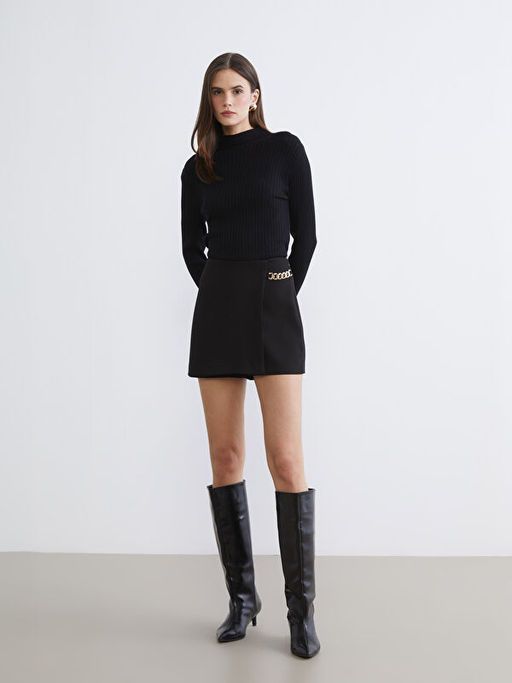 Beli Fermuarl? Zincir Detayl? ?ort Etek