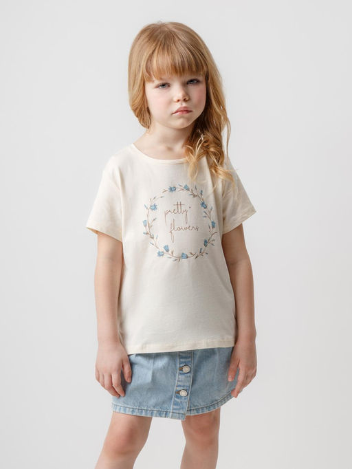 КР 301995/айвори фуфайка (футболка) для дев