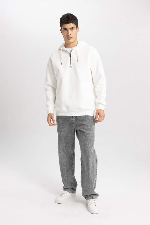 Толстовка с капюшоном и принтом оверсайз - Defacto фото 2