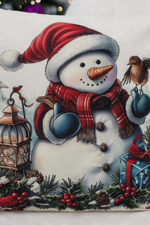 Наволочка декоративная новогодняя 2 шт рогожка