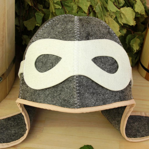 Шапка для бани и сауны «Лётчик», полиэфир 70%, шерсть 30%, белая, «Добропаровъ»