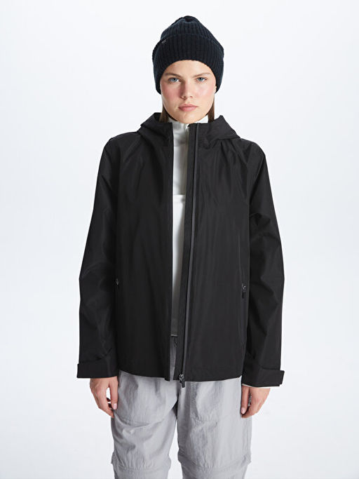 Kap??onlu Reflekt?r Bask?l? Uzun Kollu Kad?n Ya?murluk