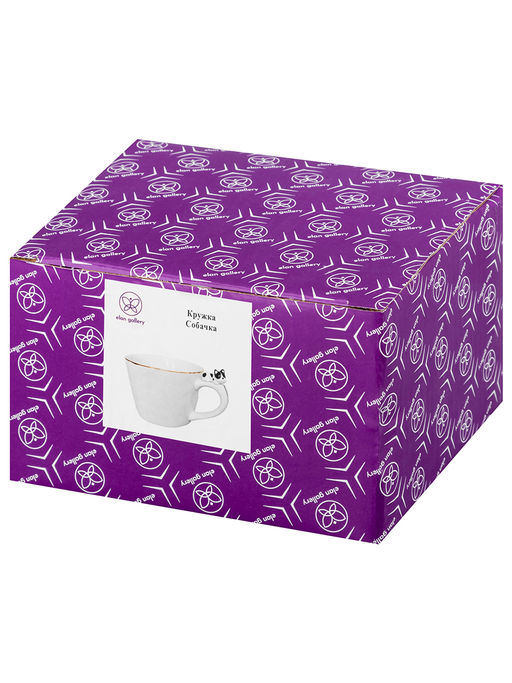 Кружка 300 мл 14*10*7,5 см Бульдог белый с золотом, фарфор - Elan gallery фото 7