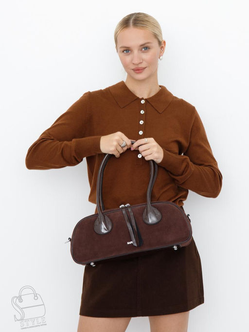 Сумка женская кожаная 91161MSS coffee Velina Fabbiano-Safenta в Новосибирске
