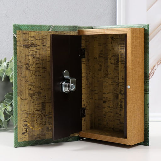 Шкатулка книга-сейф «Время - деньги», дерево, искусственная кожа, 3D тиснение, 21×13×5 см