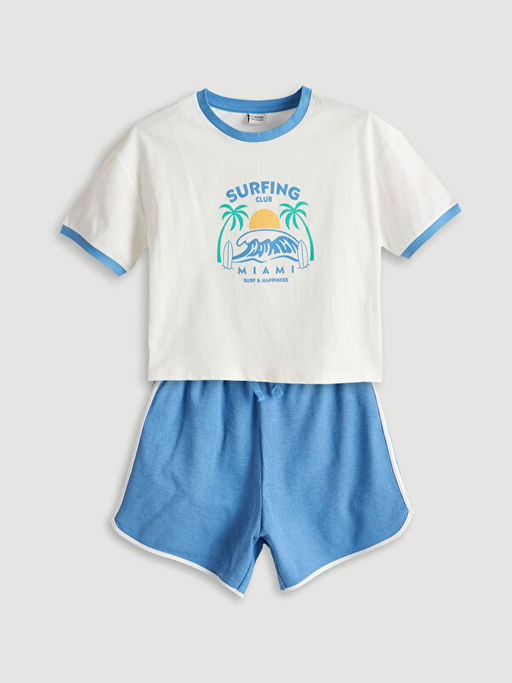 Bisiklet Yaka K?z ?ocuk Ti??rt ve ?ort