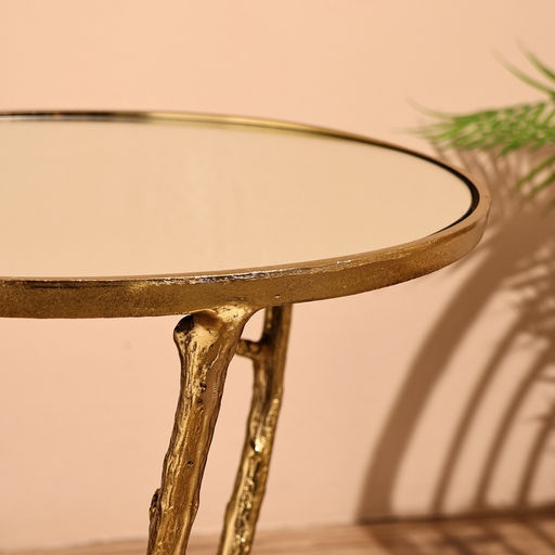 Столик кофейный, 46×46×60 см, алюминий, стекло