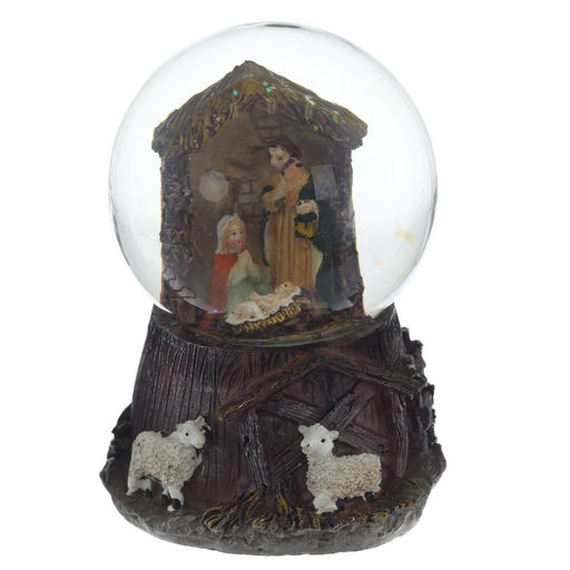 Фигурка декоративная "Вертеп" в стекл шаре, L9 W8 H11,5 см