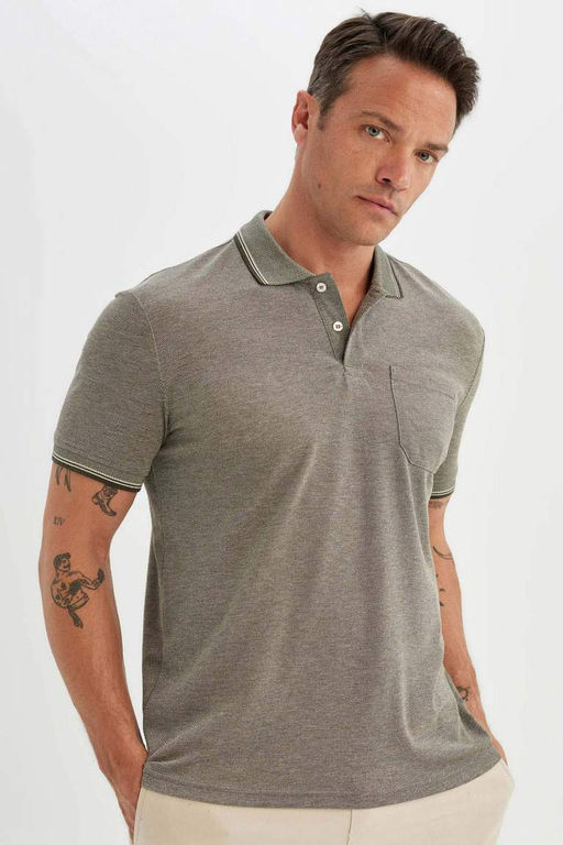 New Regular Fit K?sa Kollu Basic Duz Polo Tisort - Defacto фото 8