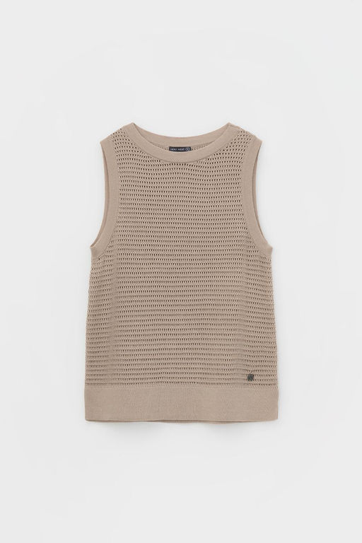 Блуза-топ Very Neat ЕВ 30153 бежевый из хлопка и акрила  фото 5