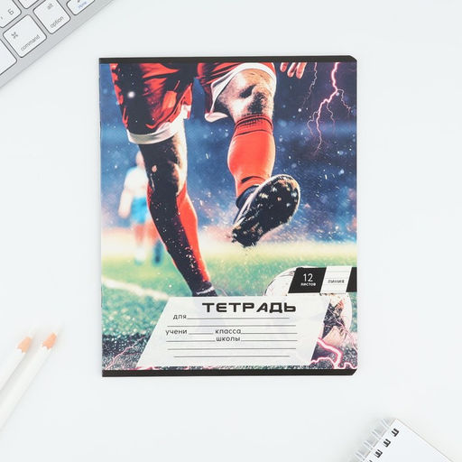 Тетрадь 12 листов в линию Мяч, обложка мелованный картон, блок №2, 5 видов МИКС - Artfox study фото 7