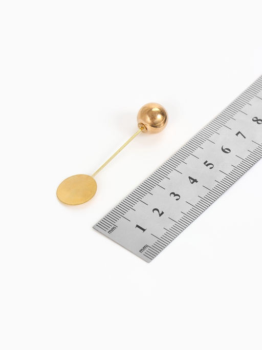 Основа Брошь-игла с шариком d=1.2 см (набор 5 шт.), L=5 см, площадка 1.5 см, цвет золото