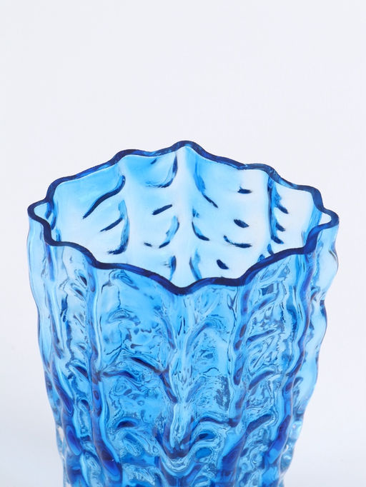 Ваза «Фонс», 24×14.5 см, стекло, синяя