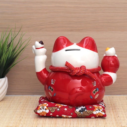 Копилка Кот манэки-нэко на коврике 16,5 см / C12 /уп 18/ - ГалеонТрейд фото 6