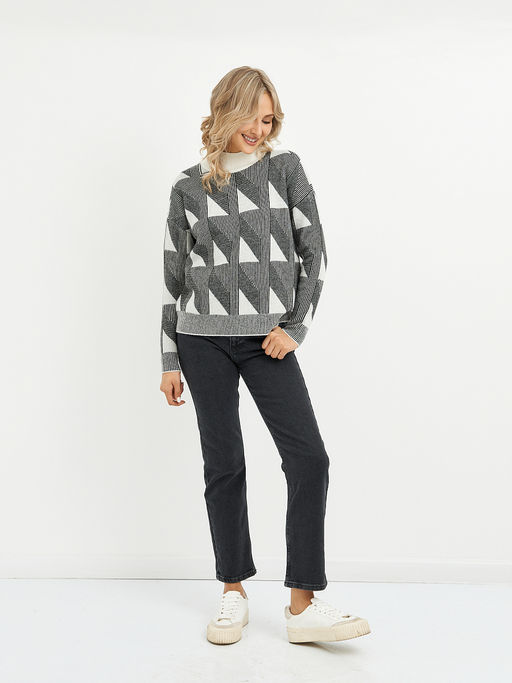 водолазка женская из шерсти с ромбами - Glenfield фото 2