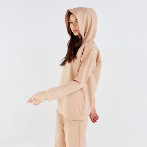 Костюм спортивный женский: худи, брюки, MINAKU: Casual Collection, размер 52, песочный