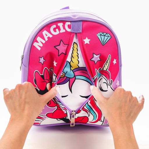 Рюкзак детский, на молнии, 23 см х 10 см х 27 см Magic, Минни и единорог - Disney фото 3